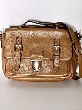Kate Spade Lola Avenue Lia Leather Convertible Satchel Crossbody Bag Brown Sugar
